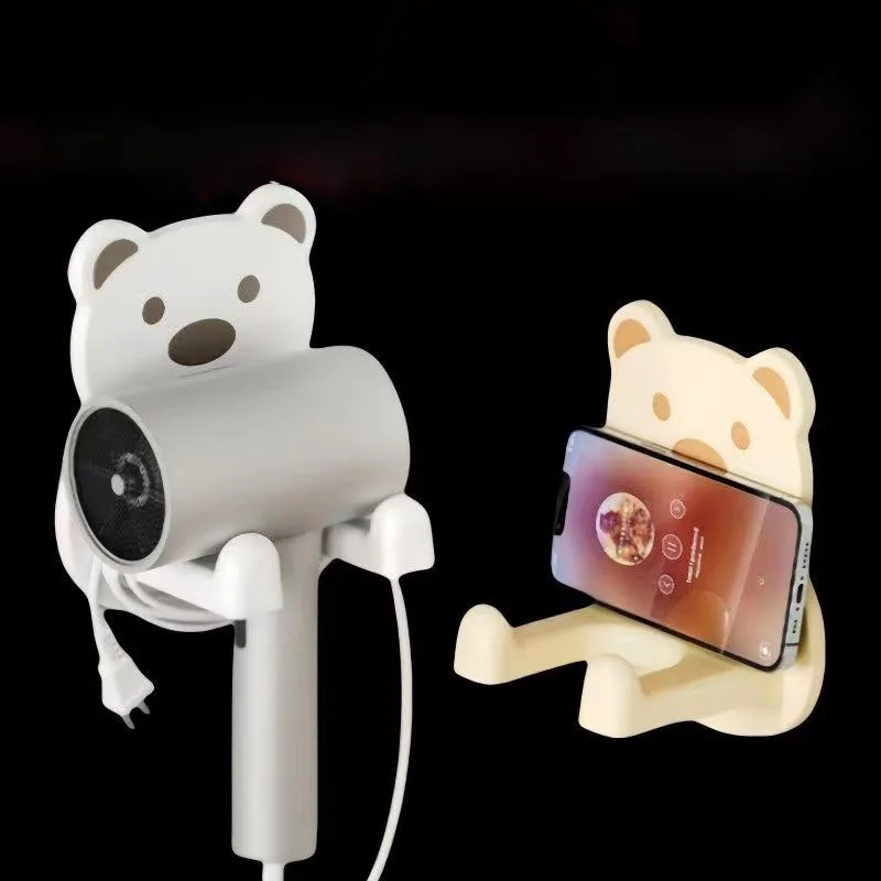 Bear Hair Dryer Storage Rack, Fan Duct Holder, Storage, No Need For Punching Holes