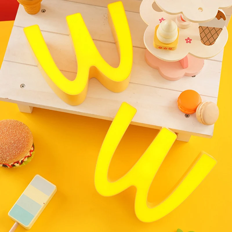 W&M Creative Cartoon Night Light Desktop Decoration Cute Bedroom Bedside Lamp Hamburger 1200mAh Rechargeable Lamp Kids Gifts