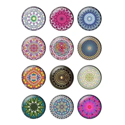 12pcs Datura Flower 8/10/12/14/16/18/20/25mm Round Photo Glass Cabochon Demo Flat Back Jewelry Making Findings Wholesale T002