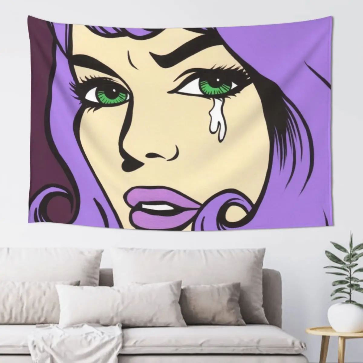 

Purple Crying Comic Girl Tapestry Bedrooms Decorations Decorative Wall Murals Decorations For Your Bedroom House Decor Tapestry