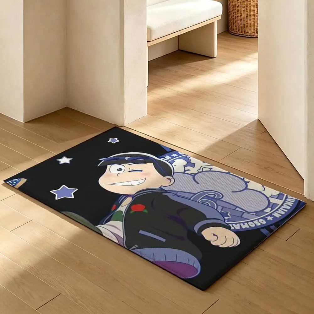 cartoon animation M-Mr. Osomatsu  Soft Absorbent Decorative Floor Mat for Bathroom Entryway Living Room