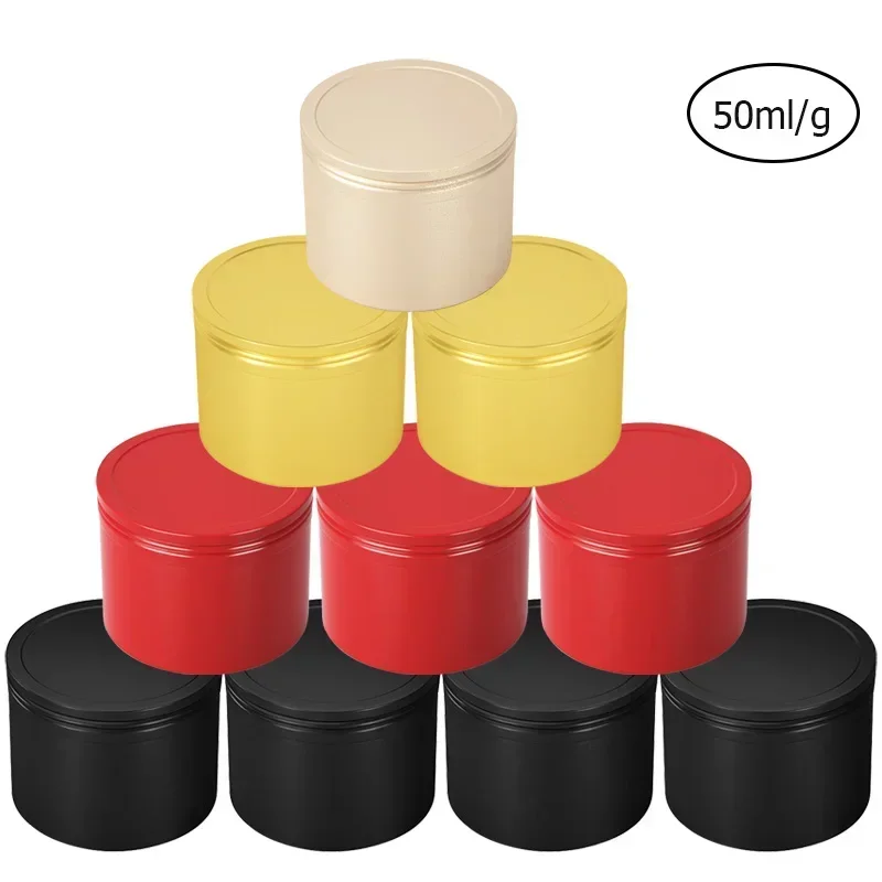 

24 шт. 50 мл алюминиевые банки для свечей золотой контейнер для косметики Emtpy жестяные коробки чайные банки металлические подарочные коробки дорожные многоразовые бутылки