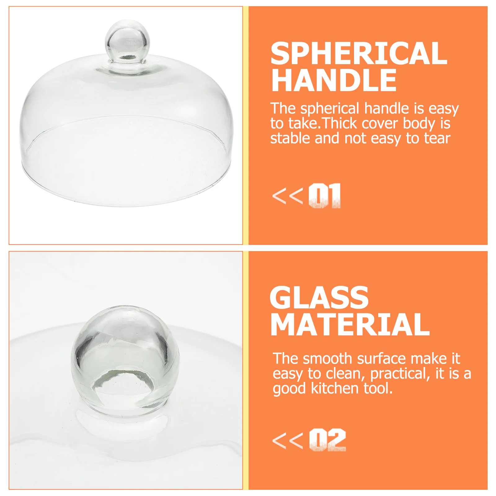 

Thick Transparent Food Cover Glass Cake Display Shield Dustproof Fresh-Keeping Cover Party Banquet Food Protector Convenient