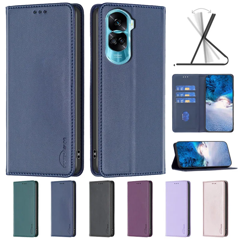 For Honor 90 Lite Case Luxury Magnetic Flip Phone Case For Huawei Honor 90 Lite Cover For HONOR 90 Pro 90Lite Leather Card Funda