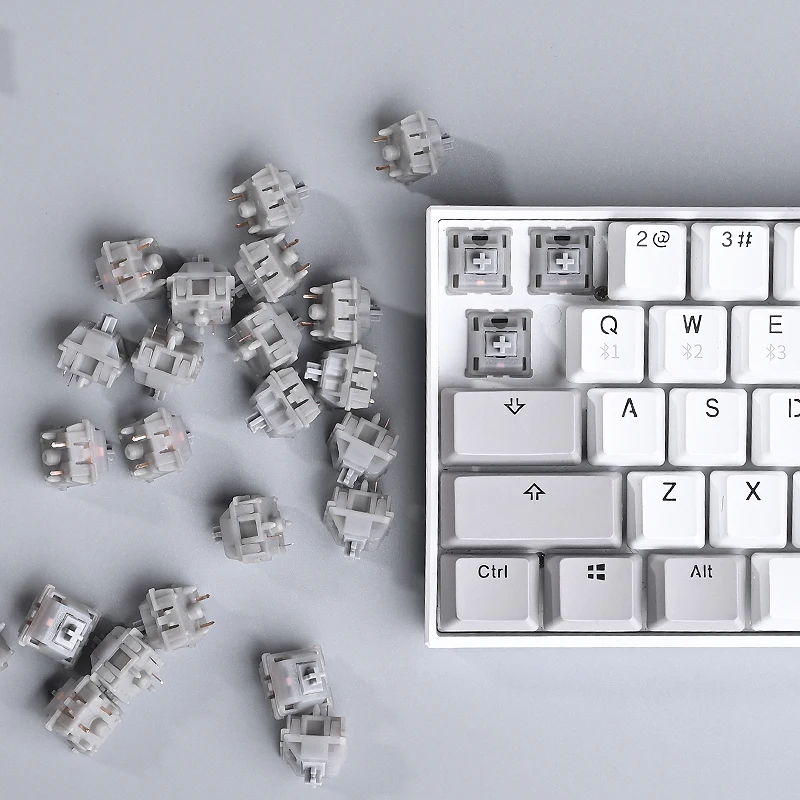 Swagkeys Gateron Cloud Grey Linear Switches POM Extended Stem 5 Pin Mechanical Keyboard Switches