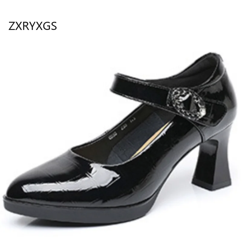 

ZXRYXGS 2026 Весенние Новые Модные Туфли-лодочки из лакированной коровьей кожи с острым носком, Элегантные Банкетные Туфли на Высоком Каблуке для Женщин