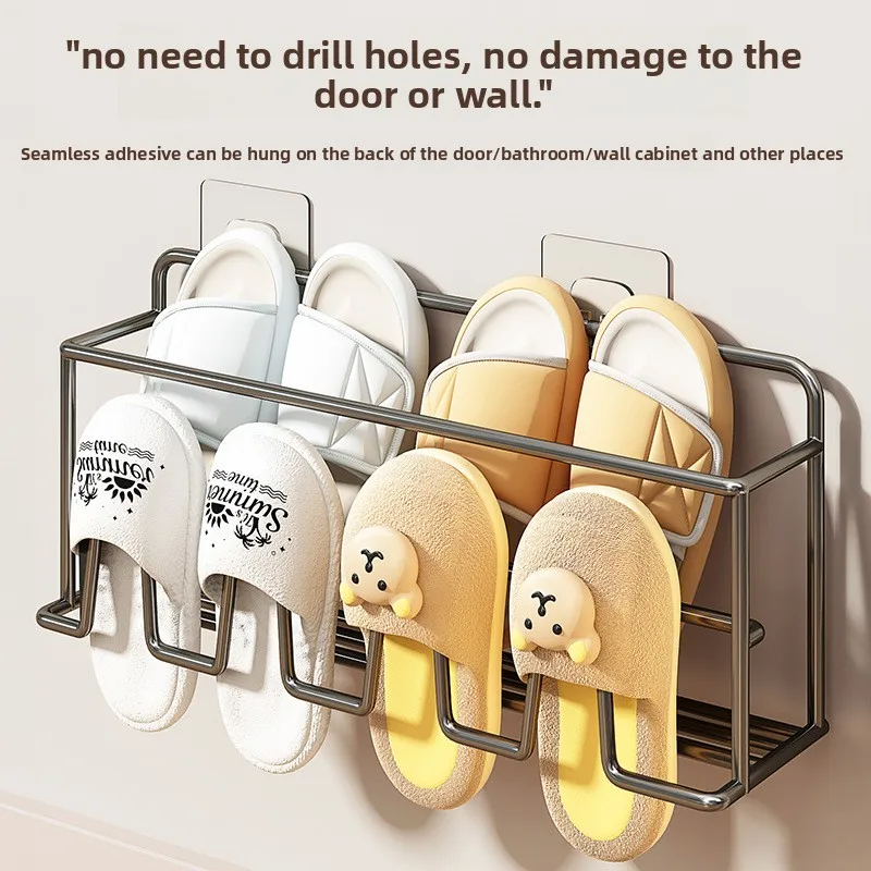 

Shoe rack wall-mounted dormitory simple non-punching bathroom wall shoe storage artifact