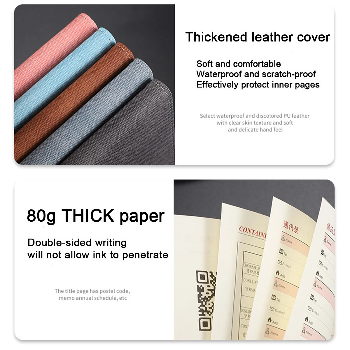 (Can Engrave Logo) A5 Thickened Cloth Student Subject Notebook, Buckle Office Notepad, Business Meeting Record Book, Diary