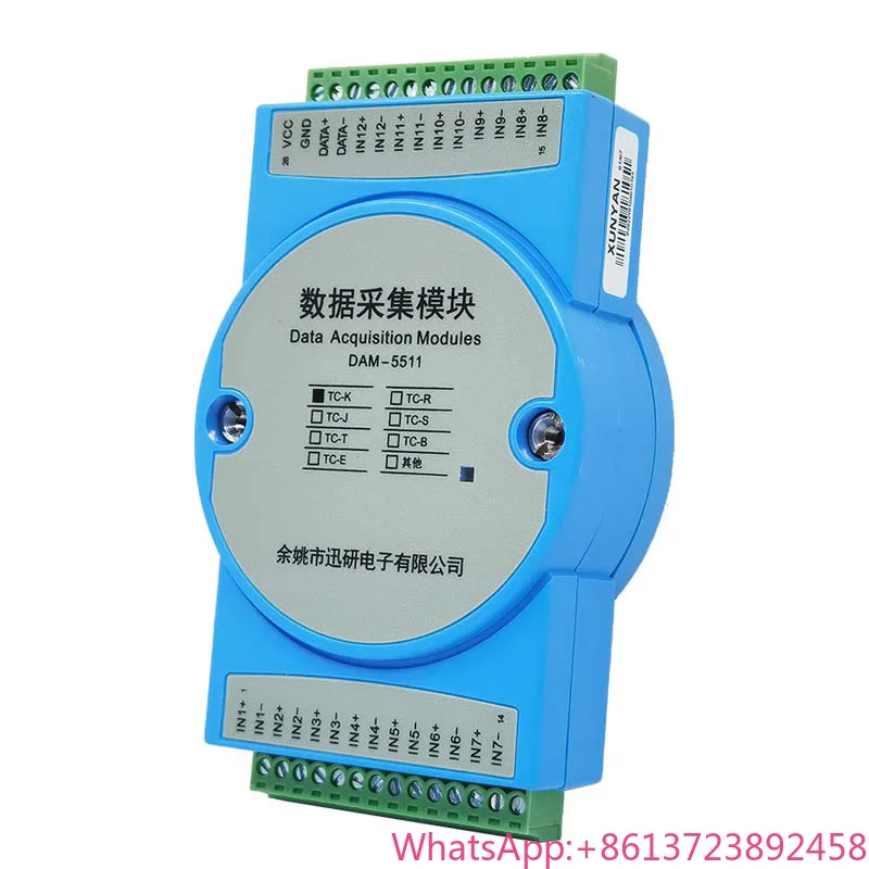 

12-channel K-type Thermocouple Acquisition To RS485 MODBUS Module Isolation Converter DAM-5511