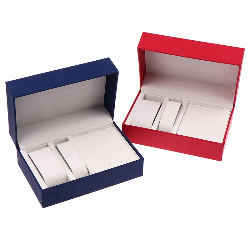 

1 шт., 2 слота, флип-упаковочная коробка для часов из искусственной кожи, серьги, ожерелье, кулон, ювелирные изделия, часы, дисплей, контейнер для дорожных выставок