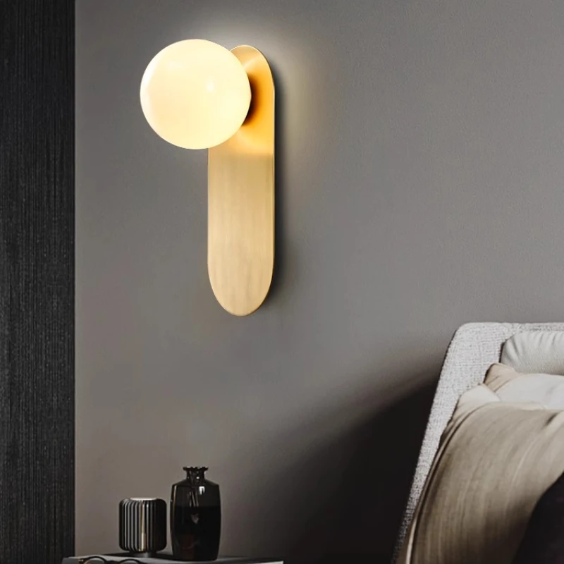 Candeeiros de parede modernos, minimalistas e elegantes, totalmente em cobre para salas de estar, quartos, hotéis, salas de jantar e luminárias