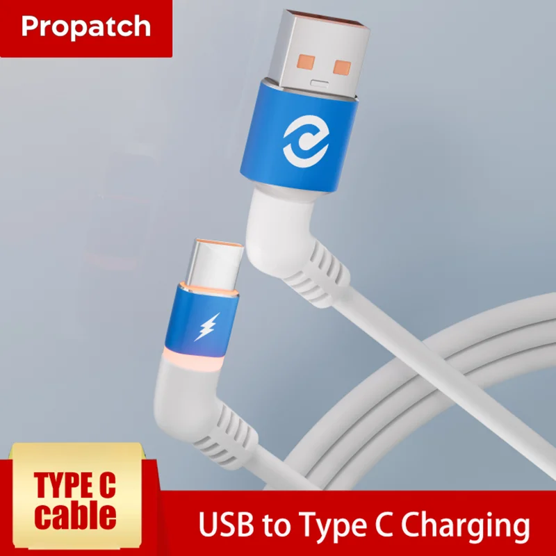 360° Rotatable Type-C to USB Cable 60W Fast Charging Data Sync Cord for iPhone Samsung Laptop Tablet