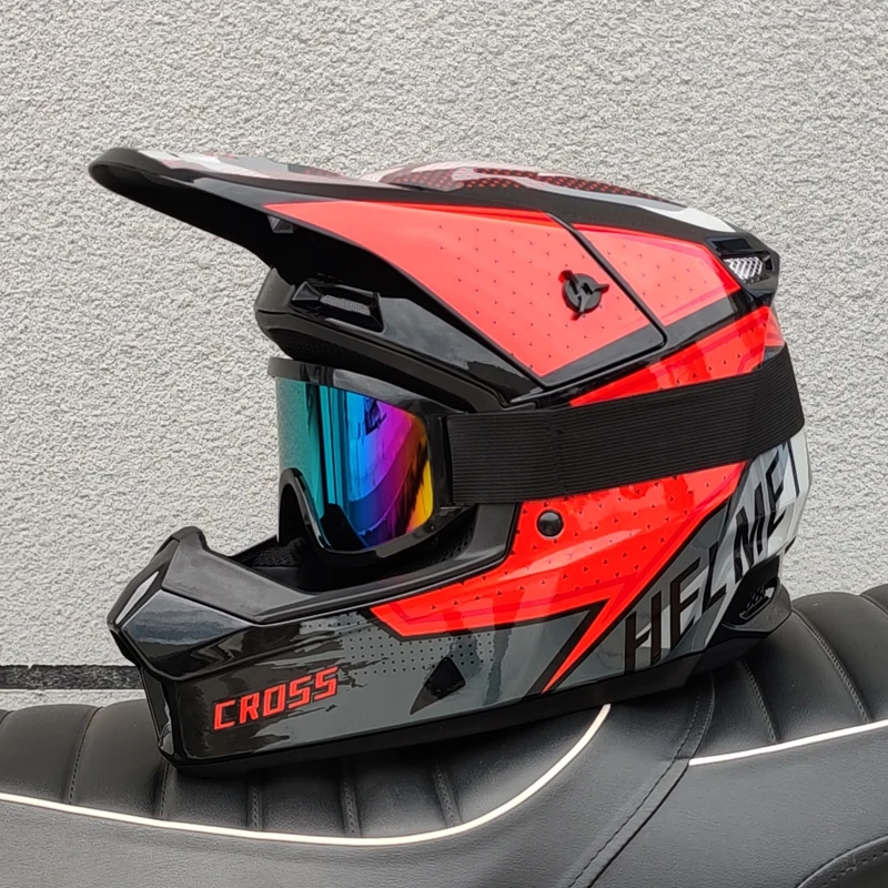 DOT approves adult and adolescent universal off-road motorcycle helmets, free goggles, ATV bicycle downhill, AM DH cross helmets