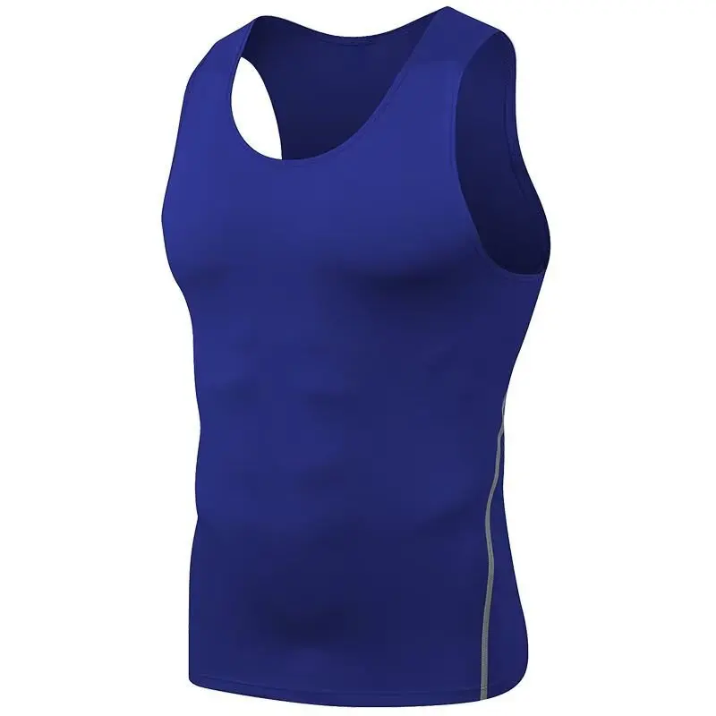 Tank top men's basketball fitness exercise running leisure training base high stretch shoulder T-shirt