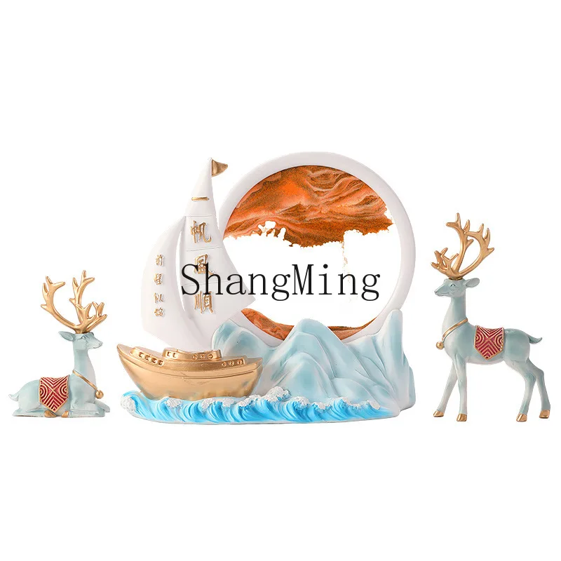 

PYH creative decompression quicksand painting hourglass ornament high-end living room TV cabinet wine cabinet