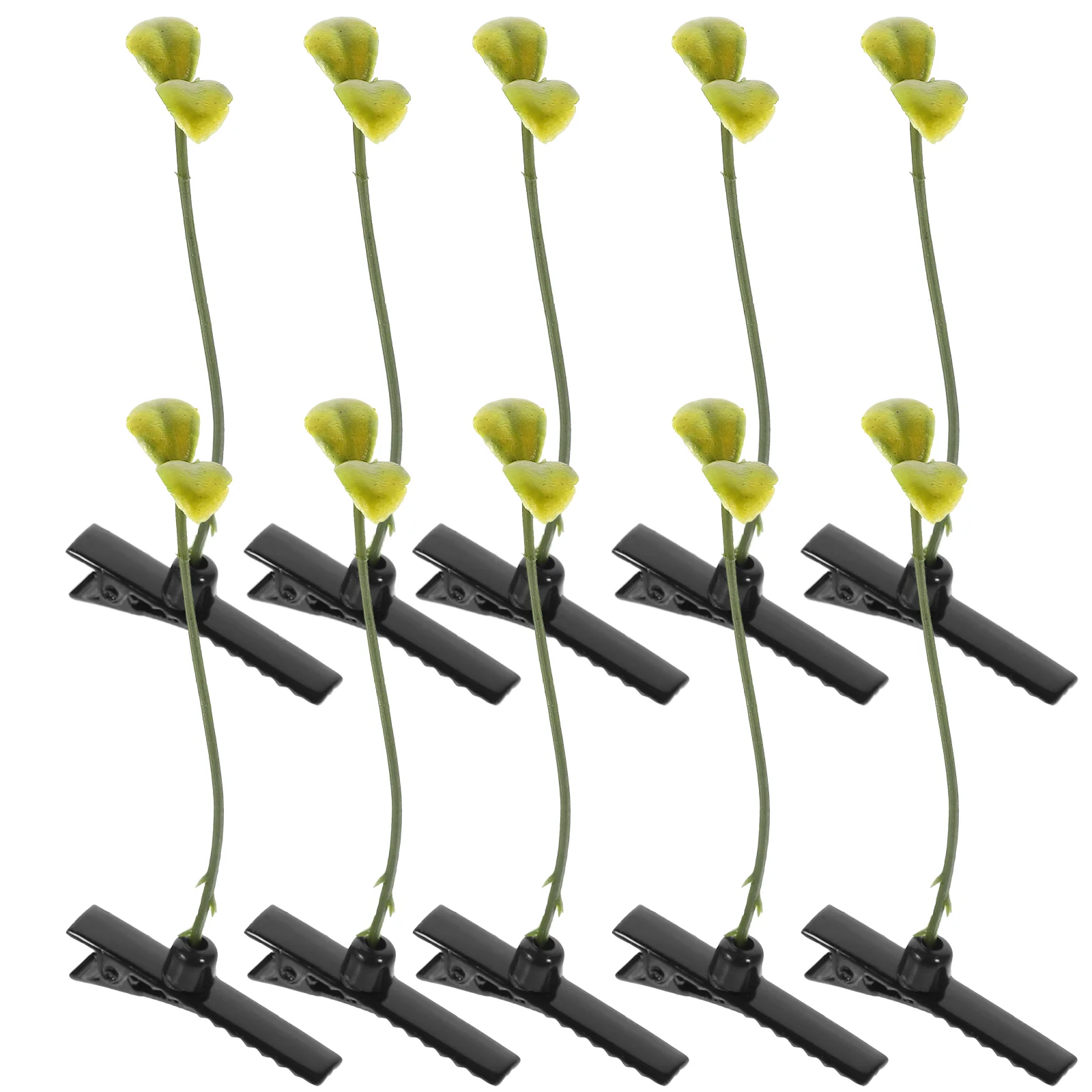 10 Pcs Simulated Plant Grass Bean Sprout Hairpin Small Hairpins Clips Little Girl Resin Fun