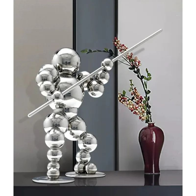 Master Huang stainless steel living room entrance large creative ornament modern simple hotel lobby martial arts art decoration