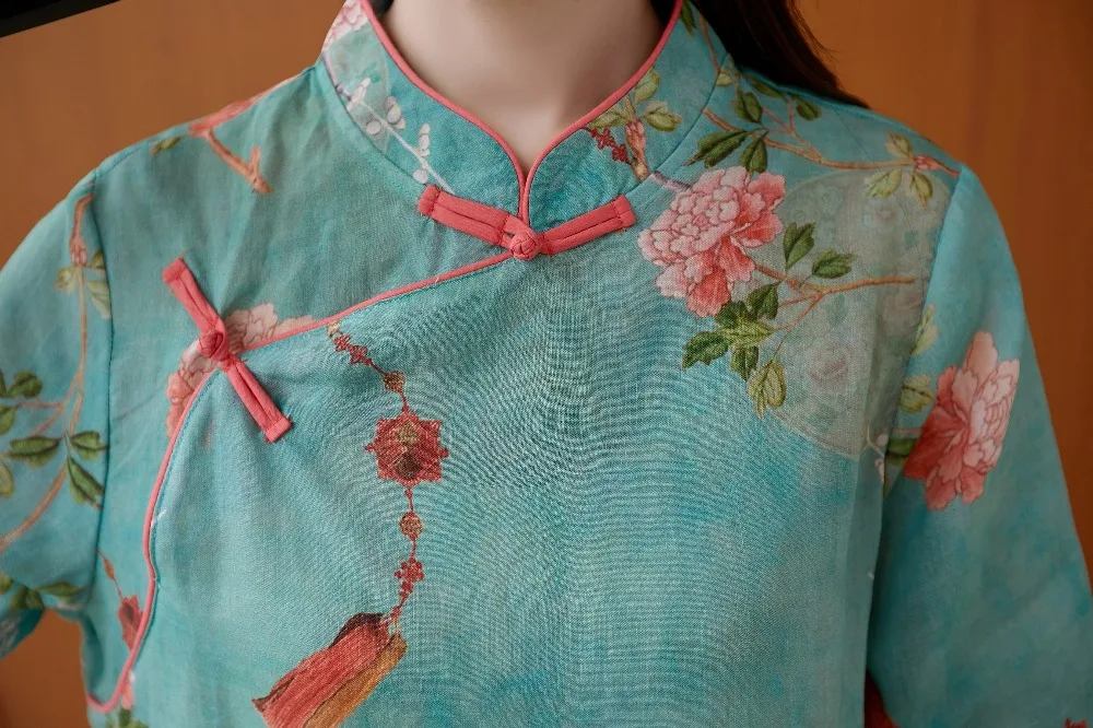 Ropa tradicional china para mujer, Top Retro con estampado de flores, Top Hanfu, Tops para mujer, traje Tang Oriental elegante, blusa china 2024