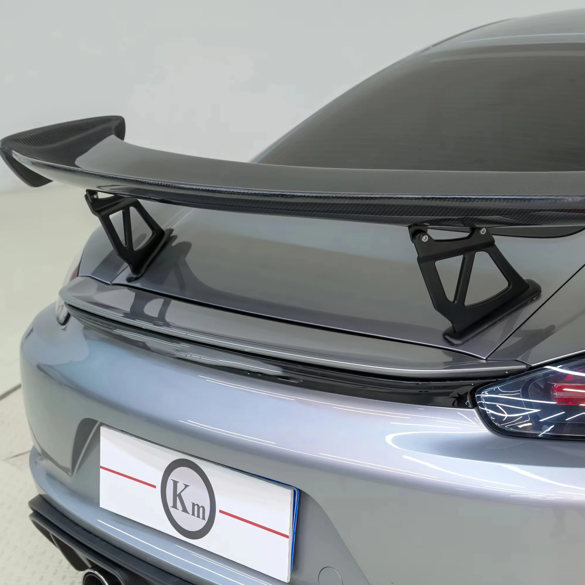 

KM Premium Performance for GT4 Style Carbon Fiber Rear Spoiler High Quality Body Parts for 981 Boxster/Cayman for GT4