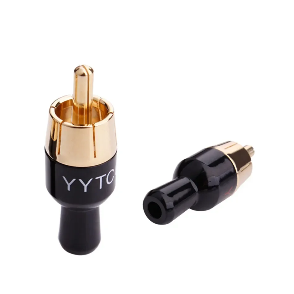 RCA Male Plug Speaker Connector Terminal for 4mm Audio Cable Solder Converter Black Plugs Wire Jack Adapters For Amplifier Mixer