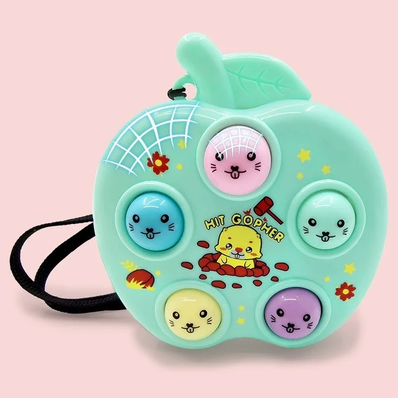 Creatieve Macaron Kleur Whack-a-mole Grappig Speelgoed Anti-Stress Mechanische Whack-a-mole Spel Speelgoed Leuke Sleutelhanger Hanger