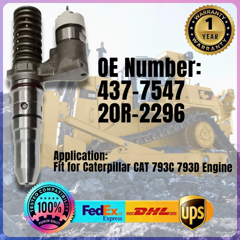 Топливная форсунка 437-7547 20R-2296 4377547 20R2296 для двигателя Caterpillar CAT 793C 793D