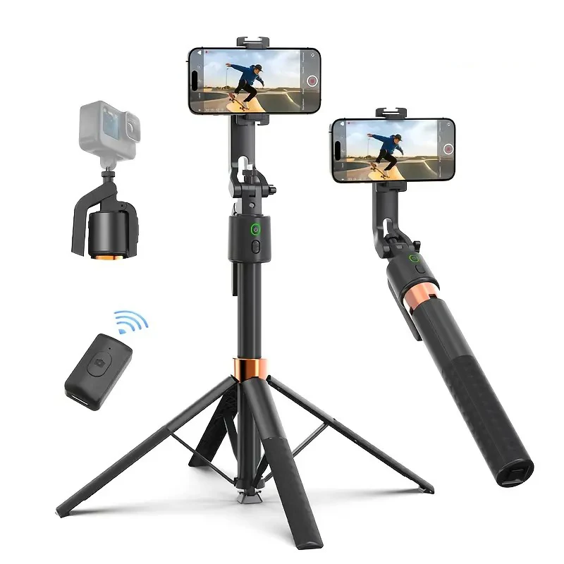 

360-Rotatable Selfie Stick Tripod Rechargeable Smart Face Tracking Tripod with 2 Fill Light Bluetooth Phone Holder Stabilizer