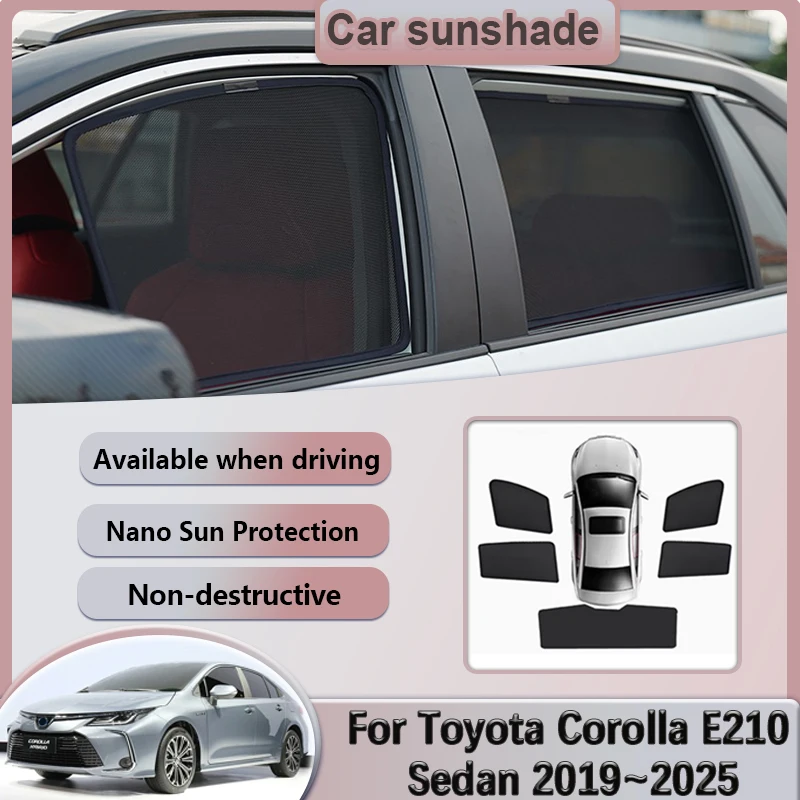 

Mesh Visors For Toyota Corolla E210 Sedan 2019~2025 2021 2023 Car Magnetic Sunshade Window Mesh Shades Curtains Auto Accessories