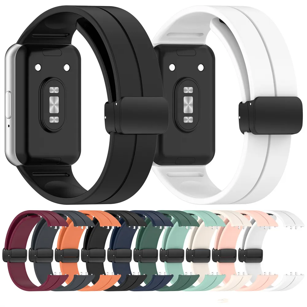 Cinturino con fibbia magnetica per cinturino con fibbia pieghevole in silicone per orologio Samsung Galaxy Fit3 per SM-R390