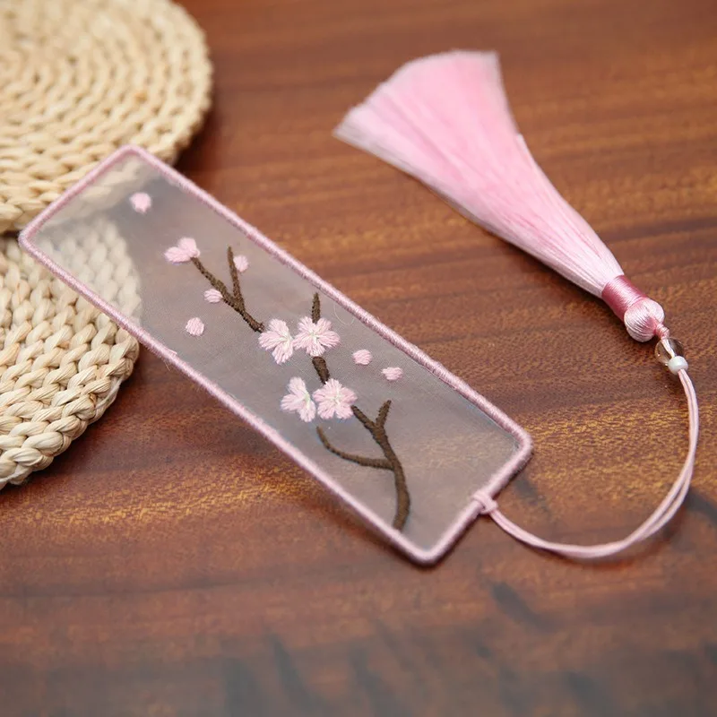 Bookmarks Cross-stitch Plum Blossom Diy Embroidery Peace and Blessing Pouch Stitch for Needlework Needle Minder Organizer Craft