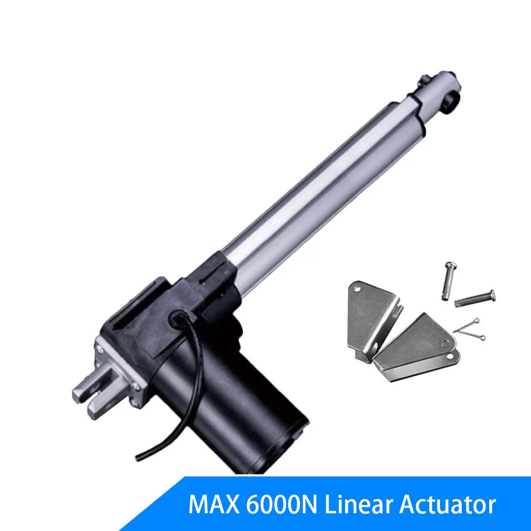 

DC 24V Linear Actuator 6000N High Torque Lifting Linearly Motor Two Bracket Stroke 50mm 100mm 150mm 200mm 250mm