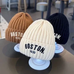 Baby Wool Hat Fashion Protection Hat Winter THickened Warm Knitted Korean Version Baby Hat Gift for Kids