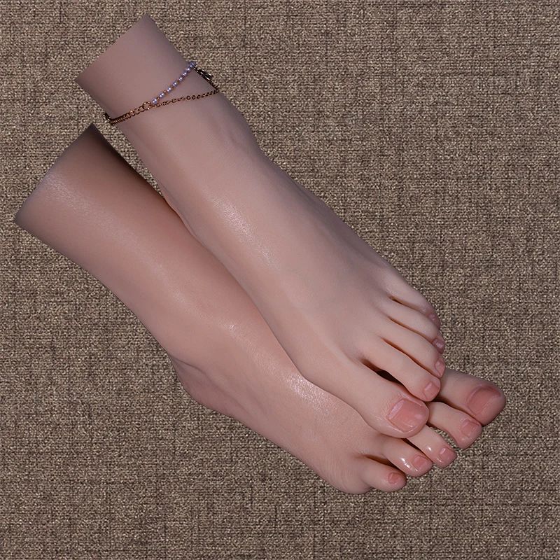 

Female Silicone Foot Model Realistic Mannequin Feet for Foot Lover Shoes Sock Display Props Medical Painting Slightly Fat TG38
