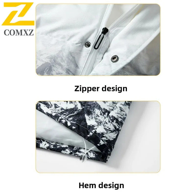 Men Outdoor Hooded Windbreaker Winter Waterproof Windproof Cotton-Padded Coat Casual Streetwear with Thermal Lining  Long Jacket