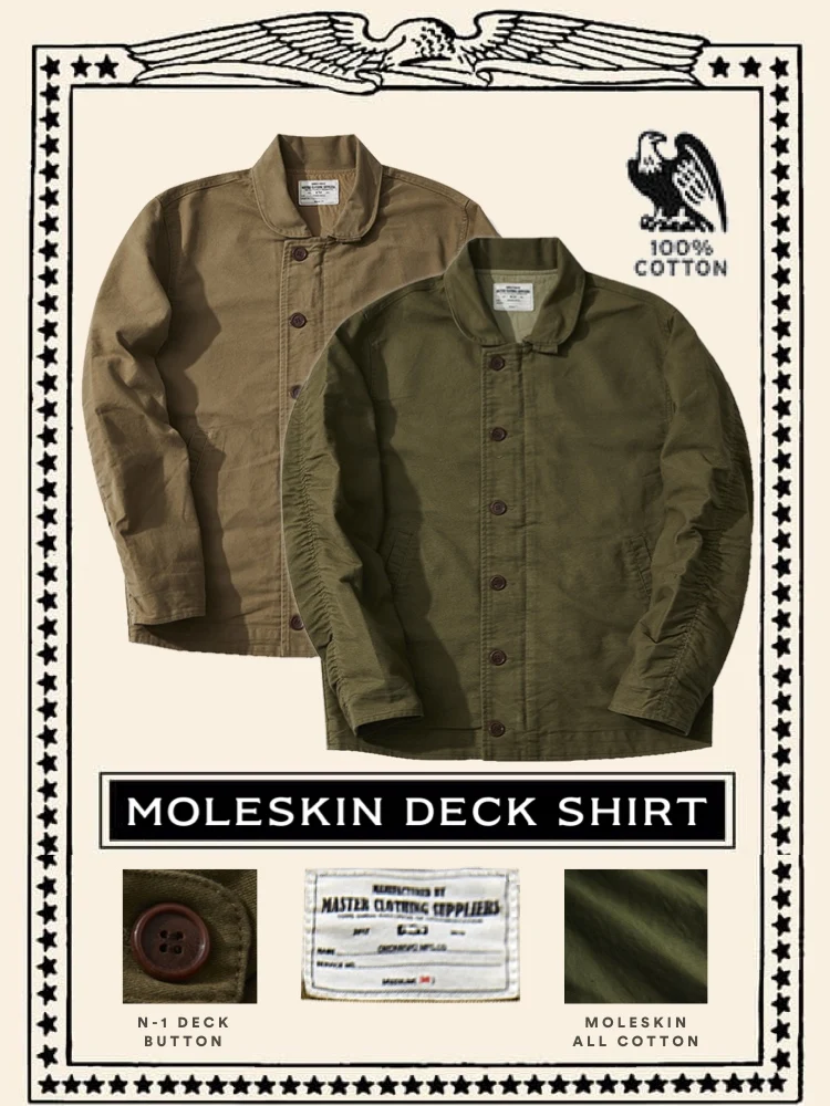 

Moleskin American Retro Sle De irt Jaet een Collar Long Sve Youth Outerwear for Spring And Autumn