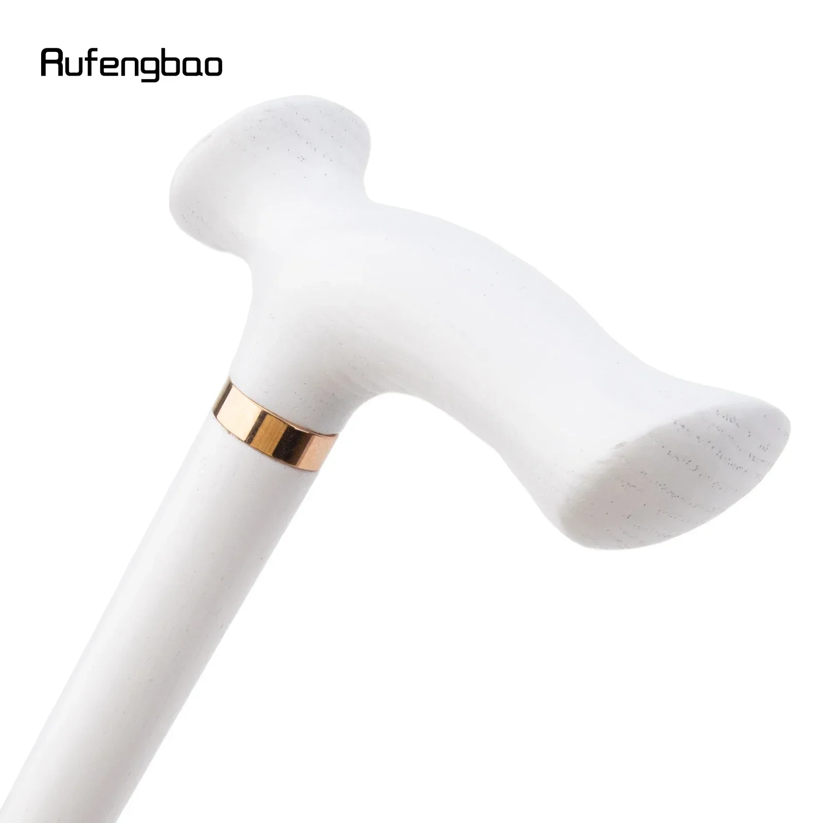 White Ergonomics Wooden Single Joint Walking Stick Decorative Cospaly Party Walking Cane Steampunk & Everyday Use 96cm