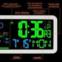 Smart Electronic Weather Forecast Alarm Clock with WiFi, Desktop Clock, and Pendulum-Type Temperature and Humidity Sensor 5