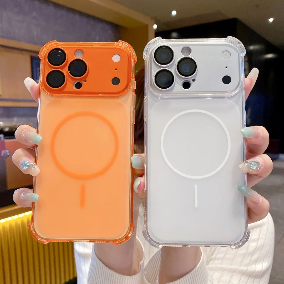 Luxuriöse matte, transparente Handyhülle mit vier Ecken und Fallschutz für iPhone 17 16 15 14 13 Pro Max, stoßfester Kamera-Schutz, weiche TPU-Hülle