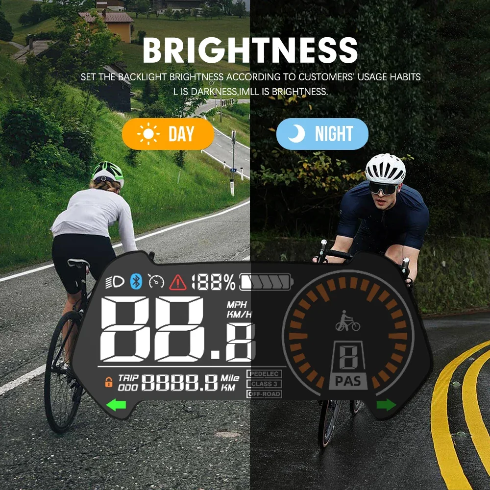 DZ43 دراجة كهربائية عرض مؤشر عالي الجودة ل BBS01B BBS02B BBSHD منتصف محرك المحرك 0-9 PAS سرعة UART Ebike