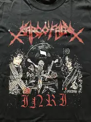 Sarcofago-男性と女性のための半袖ブラックコットンTシャツ、インリ、sから2345xl、pm813