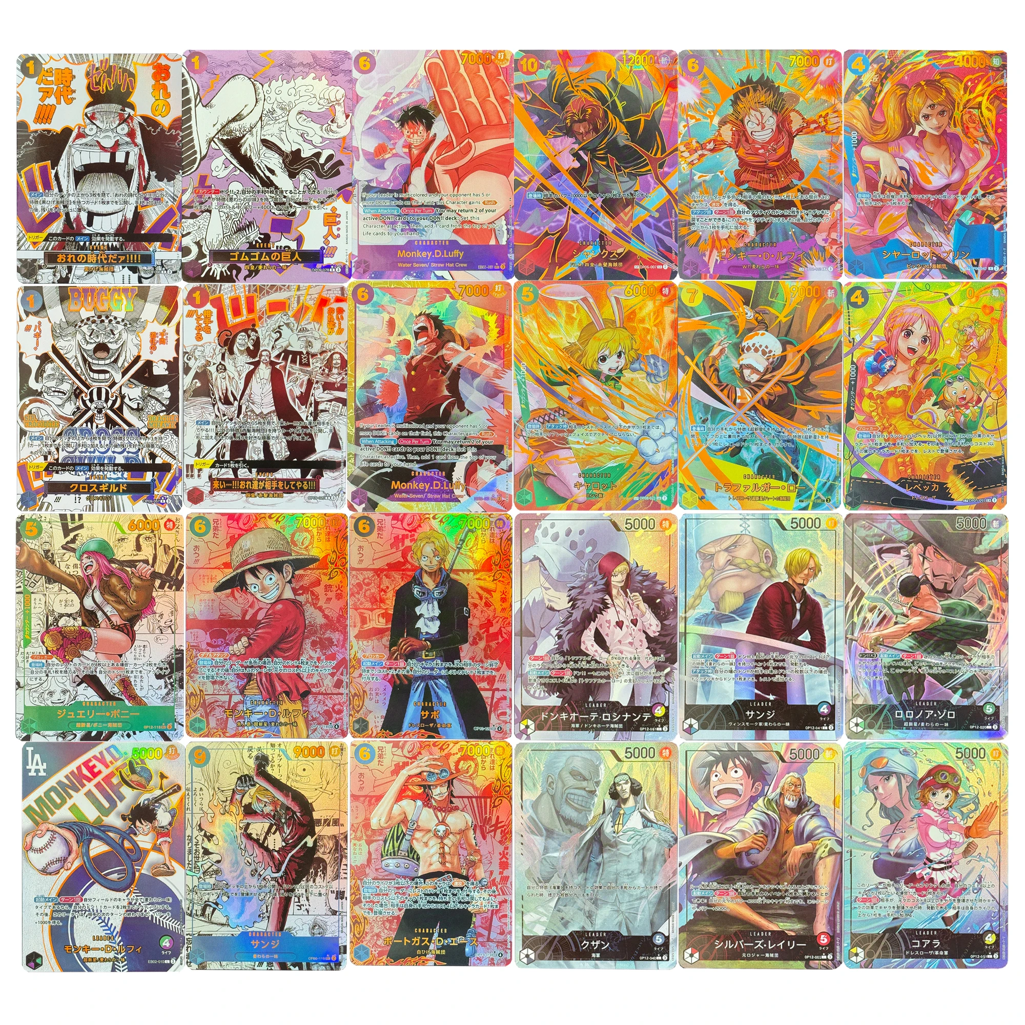 

25 Models New Diy One Piece Opcg 13 Luffy Collection Card Refraction Color Flash Opcg 12 Sanji Rosinante Anime Card Gift Toys