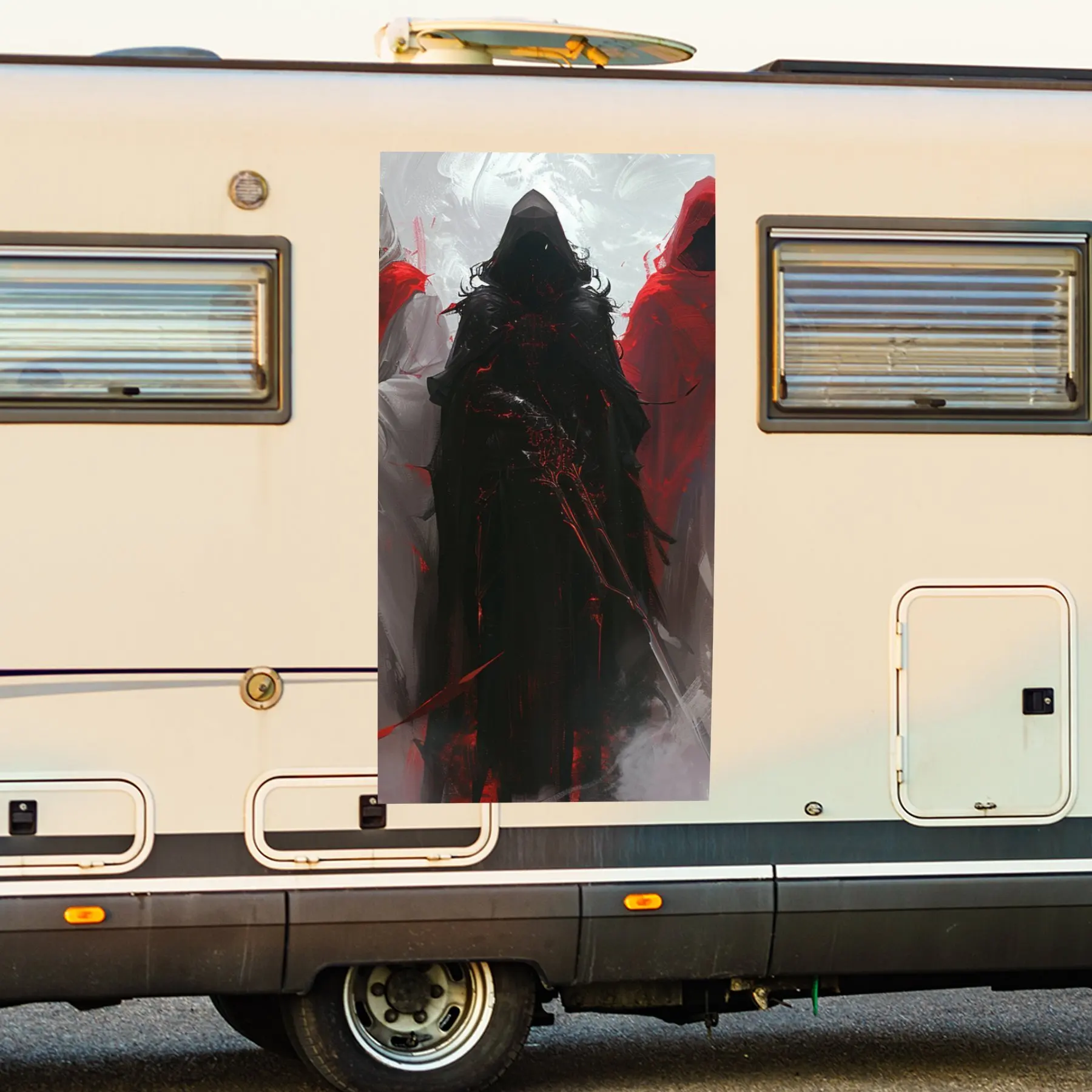 

Виниловая наклейка Mystic Cloaked Warriors для дверей автомобиля на колесах, водонепроницаемые самоклеящиеся виниловые наклейки, декоративная защита Autom