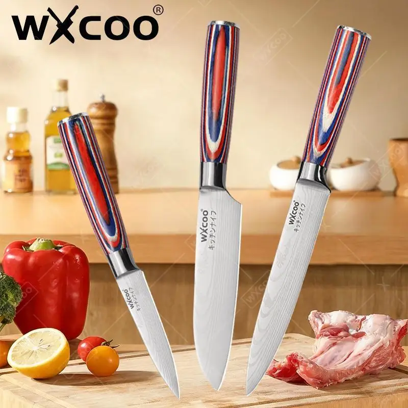 WXCOO Schälmesser aus Edelstahl, Allzweck-Filetiermesser zum Schneiden von Fleisch, Obst und Gemüse, Hackmesser
