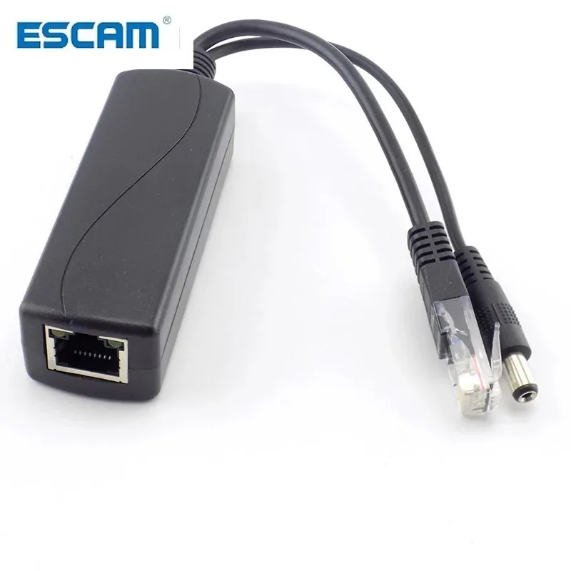

ESCAM 48V to 12V POE Splitter Connector Poe Power Adapter injector Switch for IP Camera Wifi Injector Cable Wall US/EU Plug