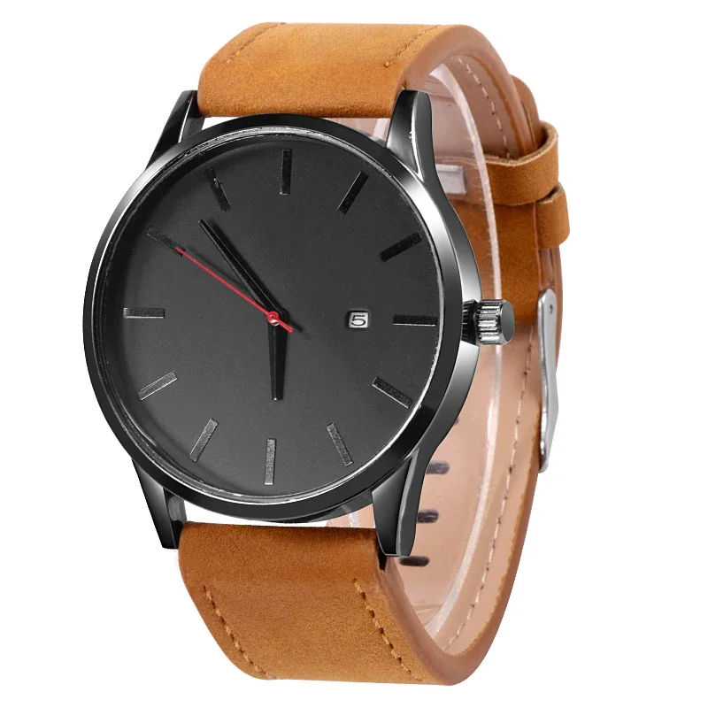 

Fashion Simple Large Dial Quartz Men Watch PU Leather Business Casual Sport Watches Male Clock Wristwatch Relogio Masculino