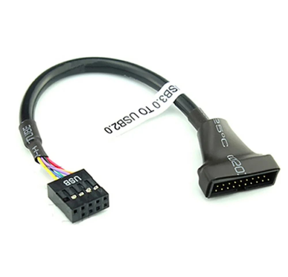 1pcs Motherboard Header Adapter Cord 19/20 Pin Usb 3.0 Female To 9 Pin Usb 2.0 Male Cable Converter Cd-Rom Floppy Drive Panel