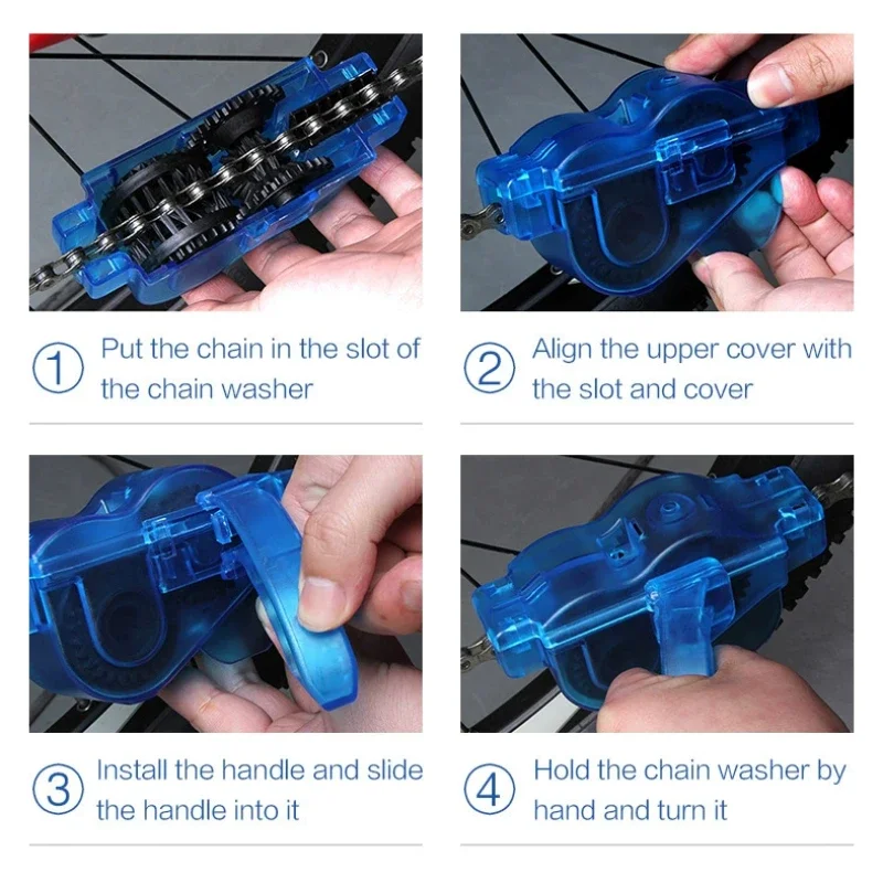 1 Set Fahrradketten-Reinigungsbürsten-Kit Tragbare Outdoor-Reinigungswerkzeuge für Kettenwartung und Reparaturzubehör – Detail 6