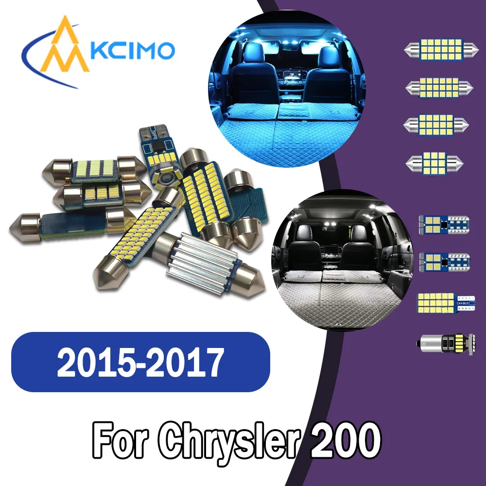 

Long lifespan CANBUS LED Interior Lights-Bright Dome Map Door Reading Kit for Chrysler 200 2015-2017 High Quality Easy Install