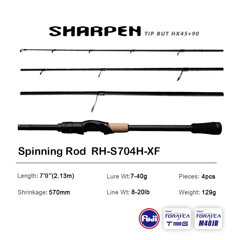 PURELURE SHARPEN Travel Spinning and Casting Fishing Rod