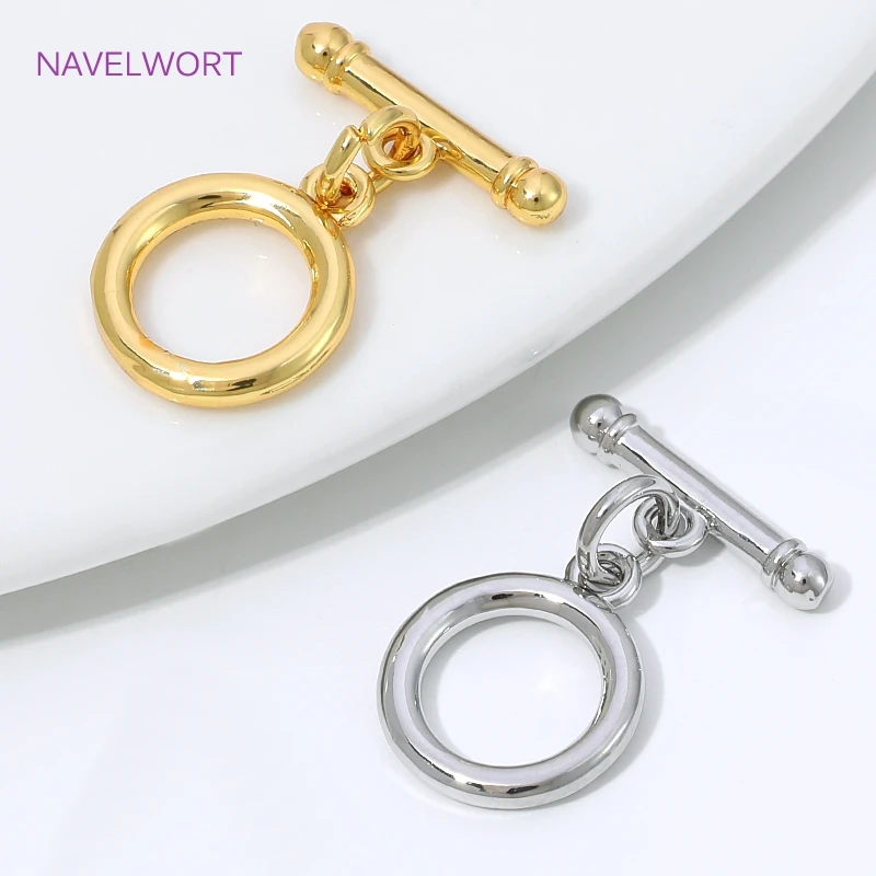 2/4/6 Stück 18K vergoldeter unregelmäßiger Knebelverschluss-Verbinder, Messing-OT-Verschluss für die Schmuckherstellung, DIY-Armbandherstellungsmaterial – Detail 27